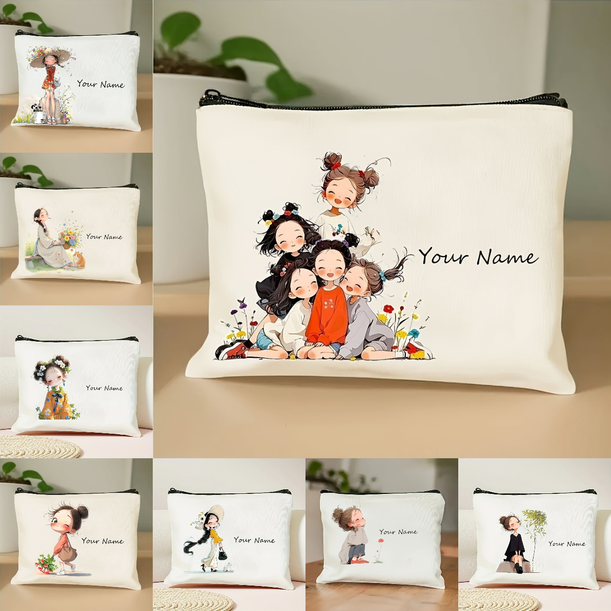 Woman Beauty Makeup - Korean-Style Anime Girl Makeup Bag Custom