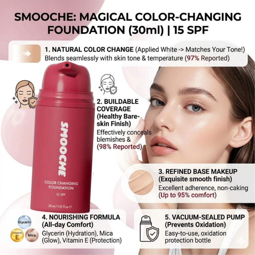 SMOOCHE Color Changing Foundat - Beauty Natural Makeup avis et prix
