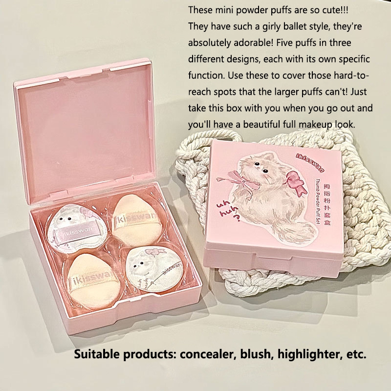 5Pcs Cute Mini Finger Puff Set - Beauty Makeup Box avis et prix