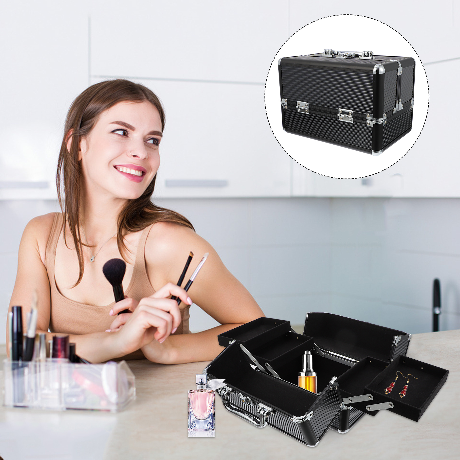 Makeup Case Handheld Storage C - Woman Beauty Makeup avis et prix